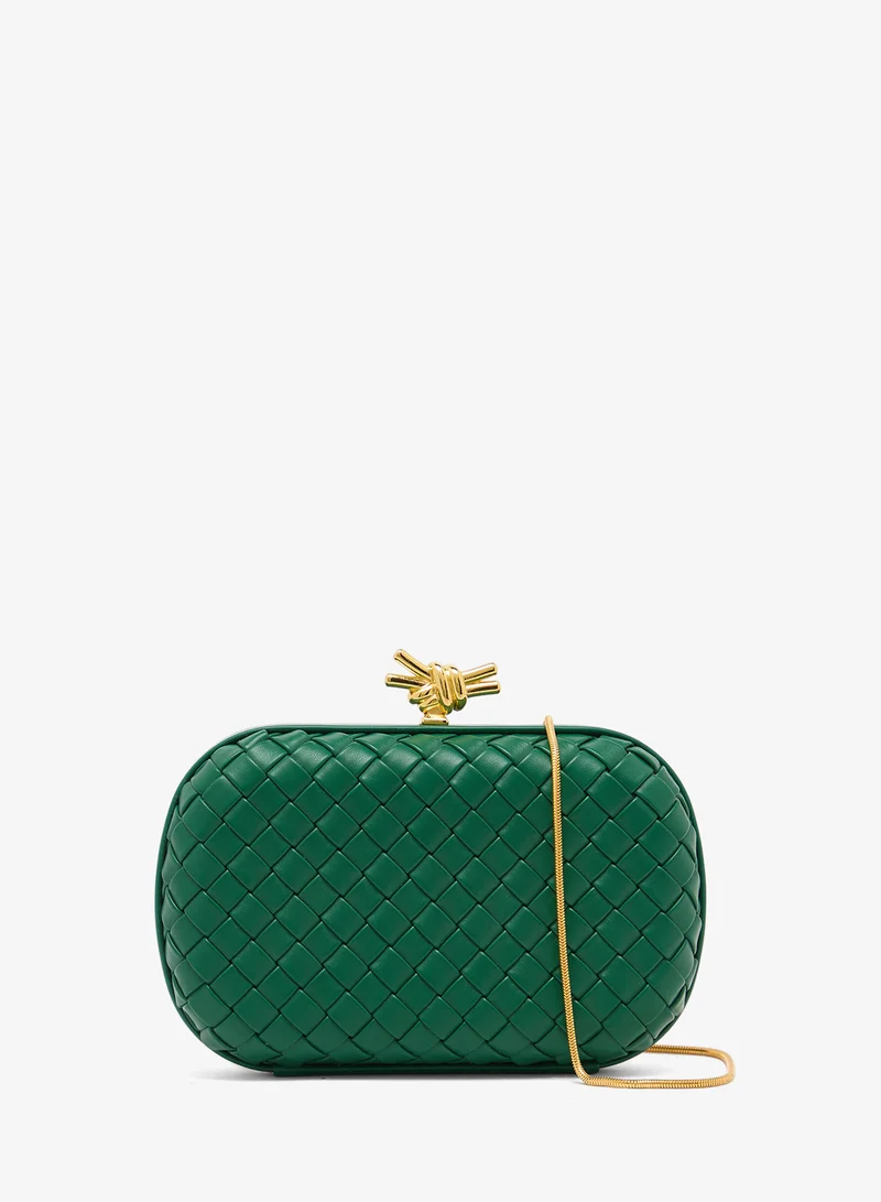 Namshi x Woven Textured Gold Accent Detailed Clutches